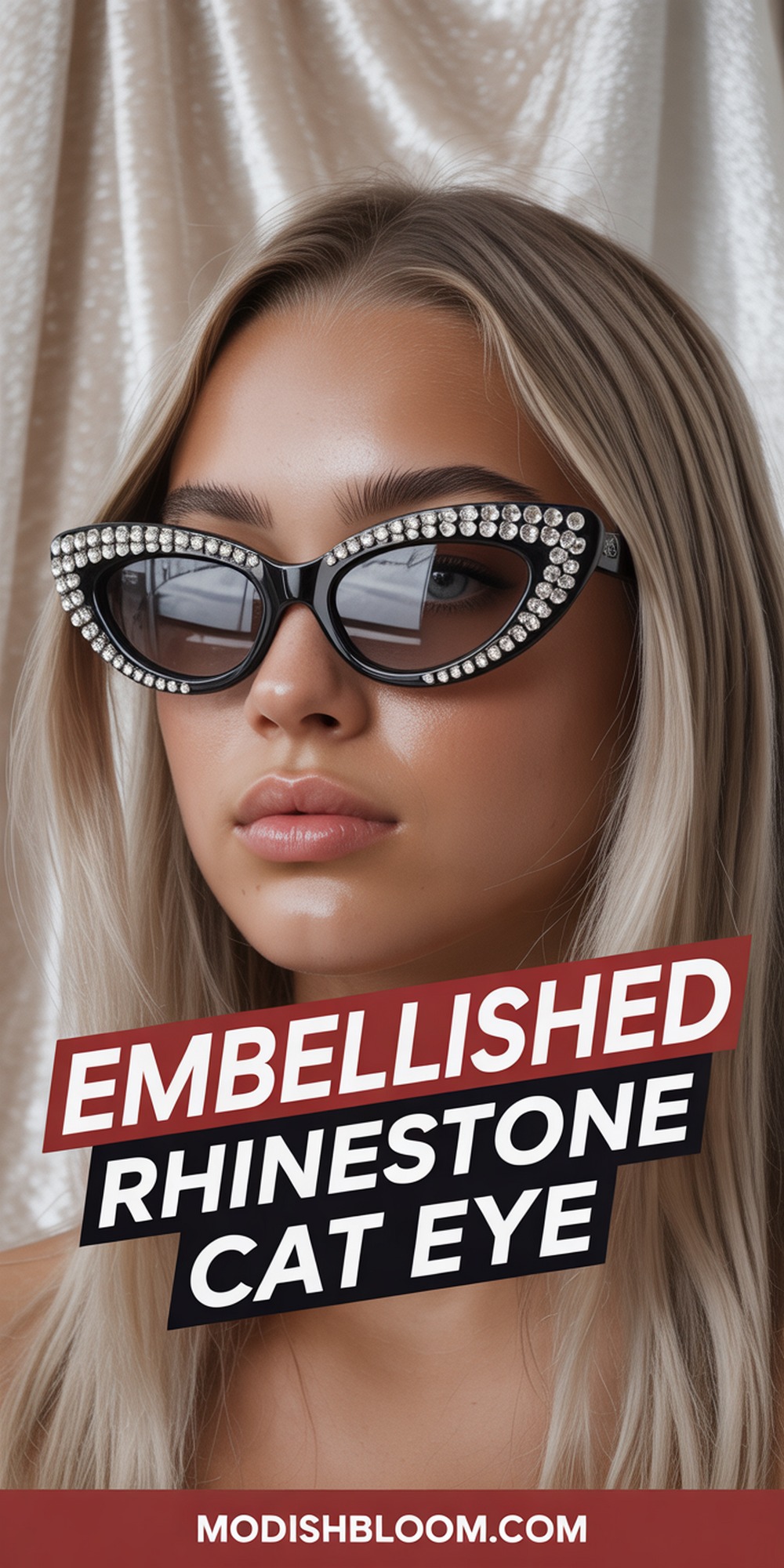  Embellished Rhinestone Cat Eye