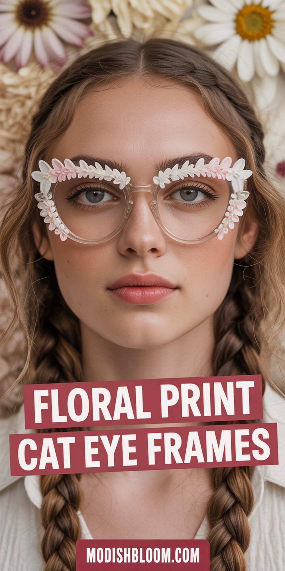 Floral Print Cat Eye Frames