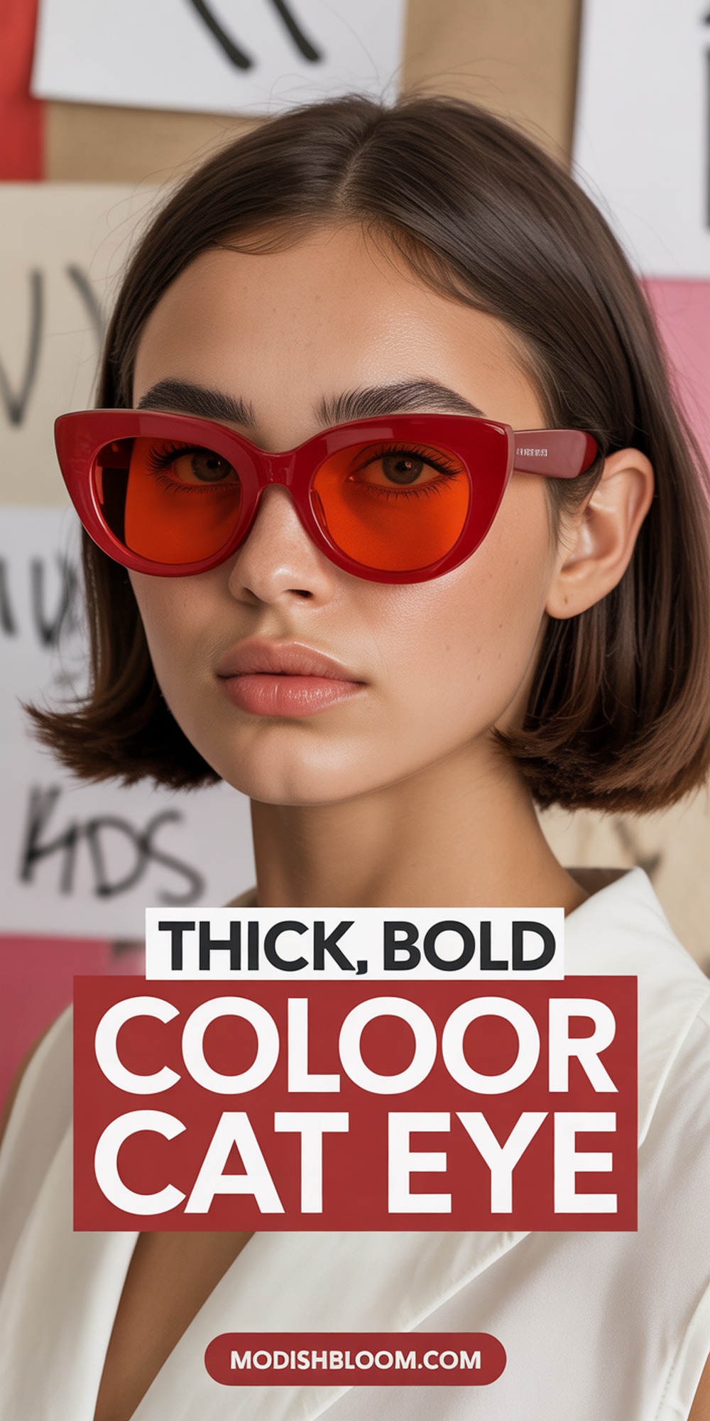 Thick Bold Color Cat Eye