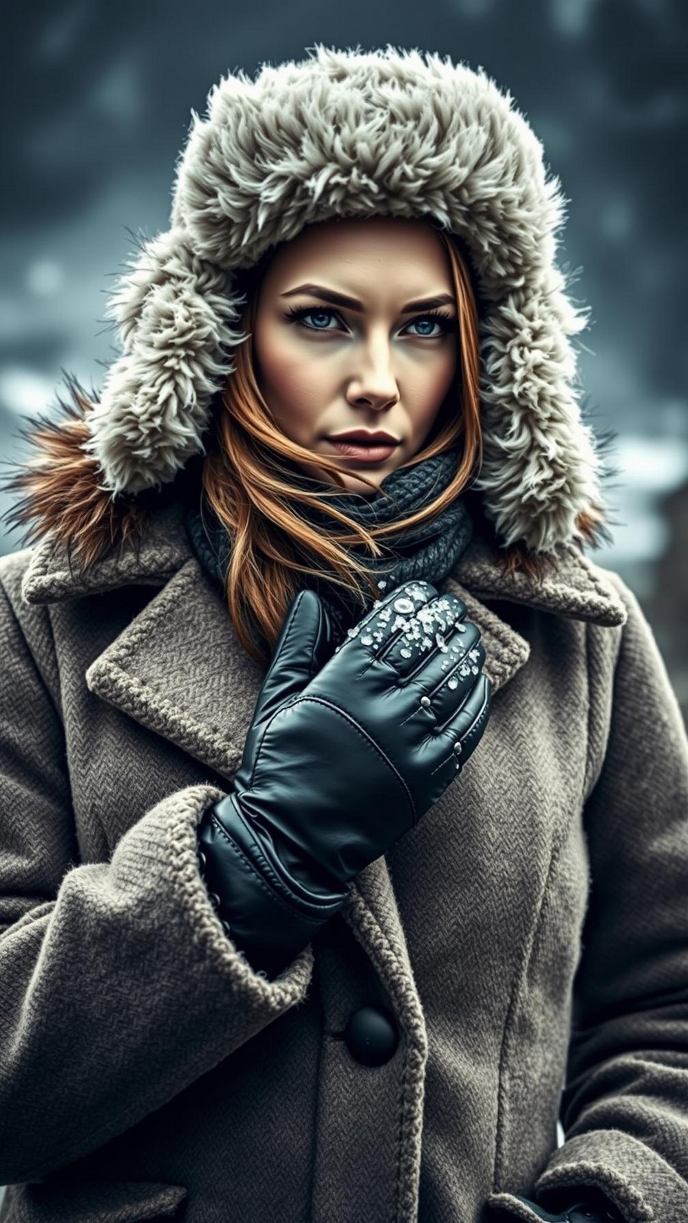 Shearling Lined Trapper Women Winter Cap